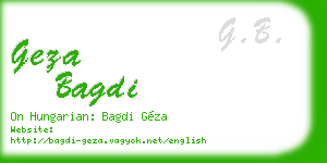 geza bagdi business card