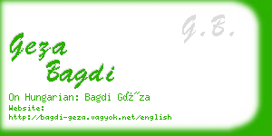 geza bagdi business card